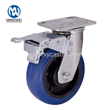 Plastic 6 Inch Rubber Caster with Brake